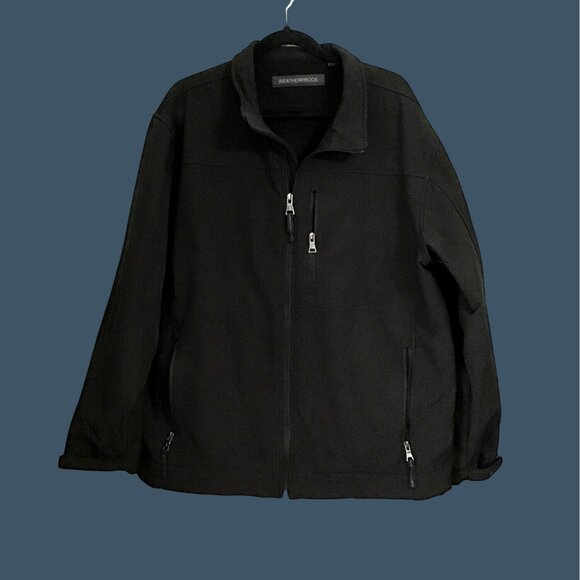 WEATHERPROOF MENS BLACK FLEECE LINE POCKETS ZIP-UP CLOSURE JACKET SIZE XXL - Picture 1 of 7